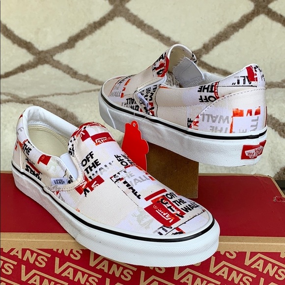 Vans Off The Wall Cream Slip-On Shoes - Picture 15 of 16